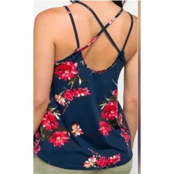Papermoon Navy and Floral 3x women's summer Tank Top NWT - Picture 3 of 7